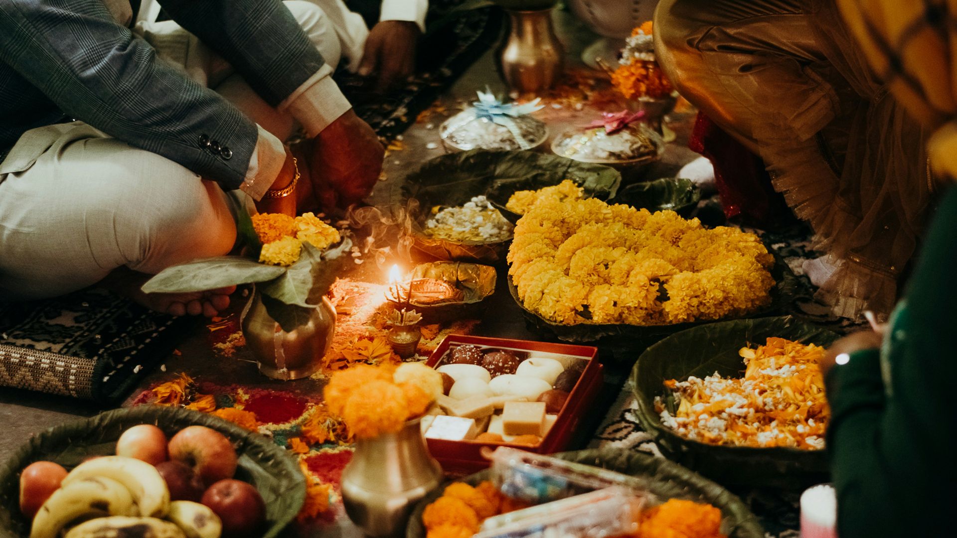 Diwali food being eaten in India.