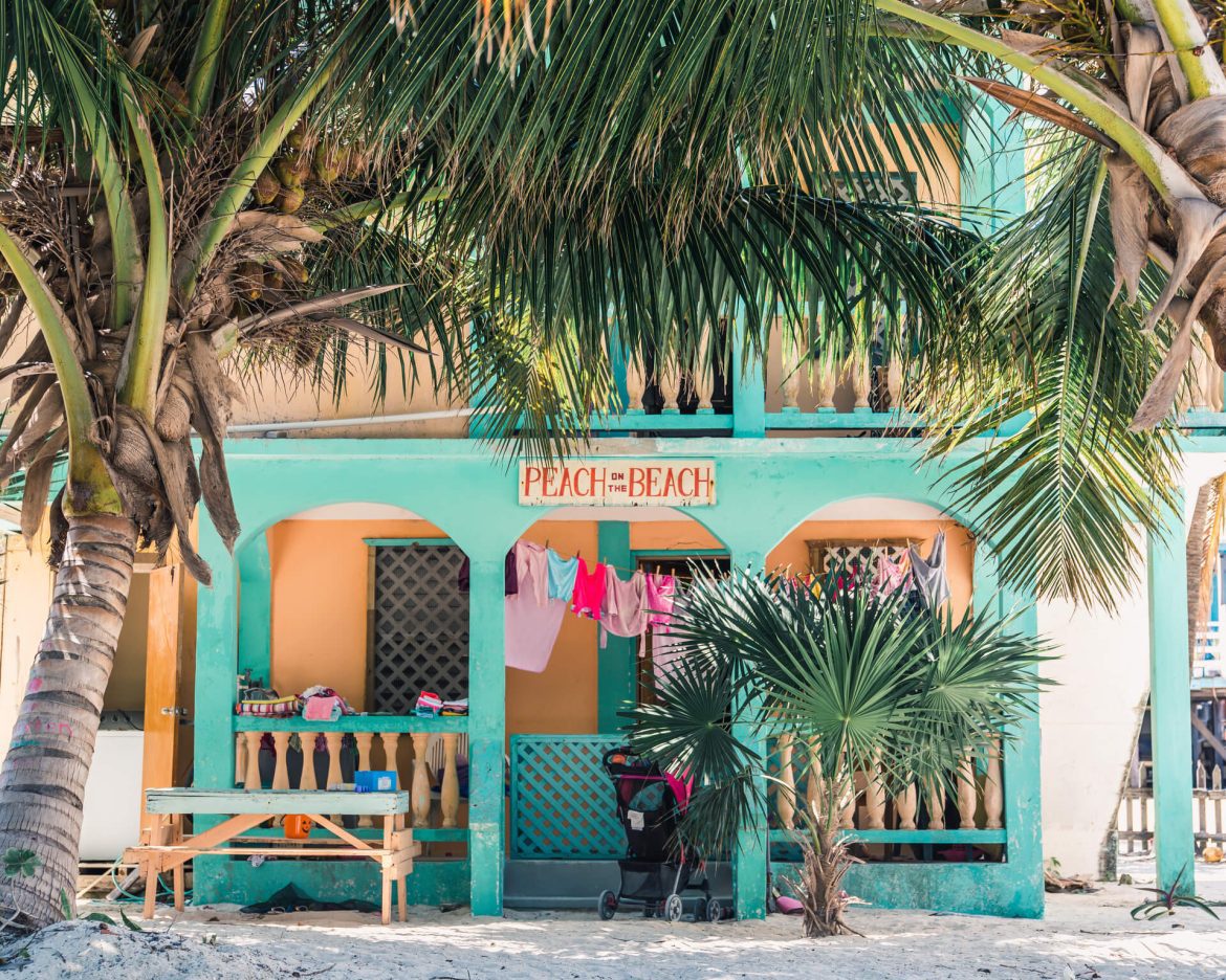 A colourful buildling in Caye Caulker, Belize