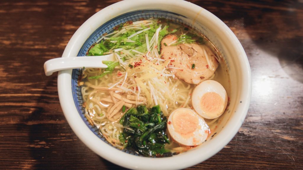 A bowl of ramen in Harajuku, Japan