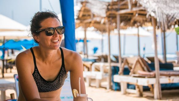A sun-loving Intrepid traveller in Sri Lanka.