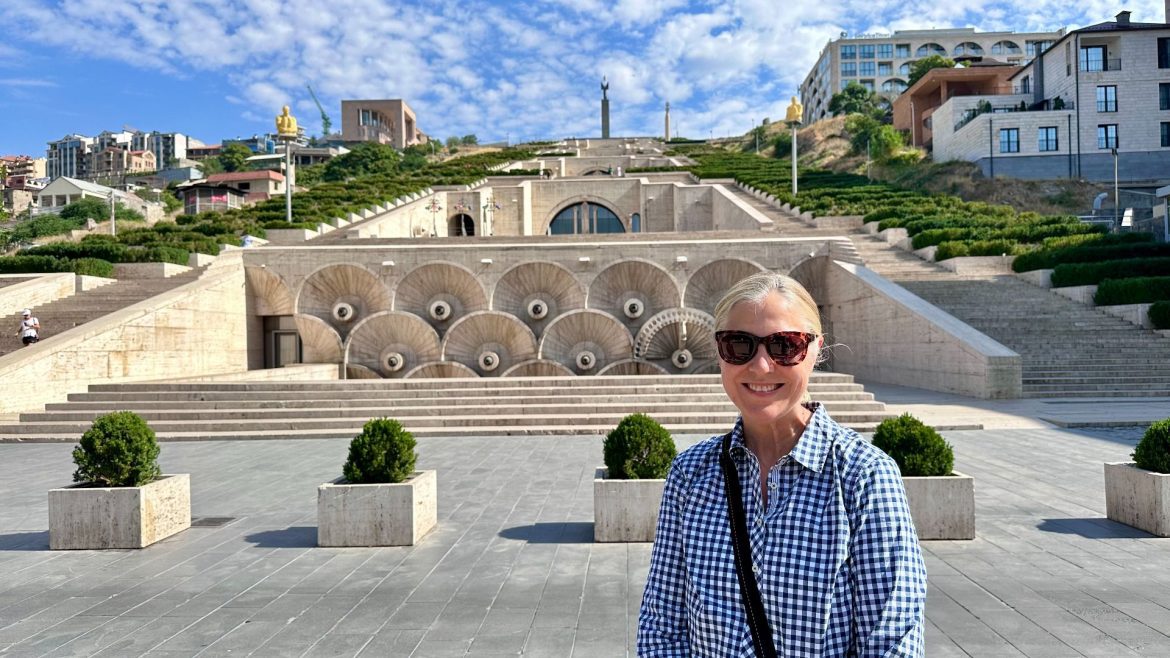 Lisa VanderVeen exploring Yerevan, the capital of Armenia, with Intrepid.