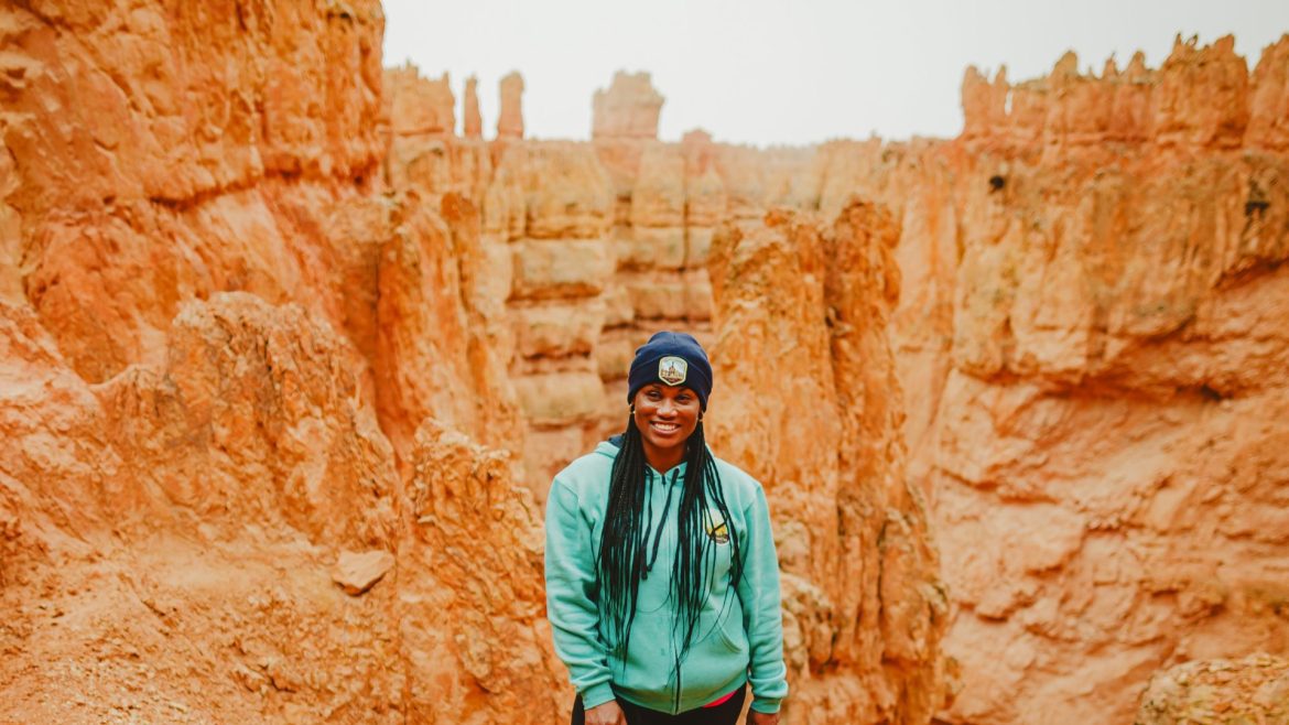 A traveller in Bryce Canyon National Park