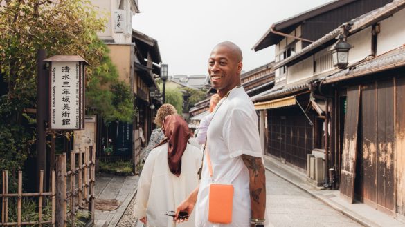 A traveller exploring Japan with Intrepid.