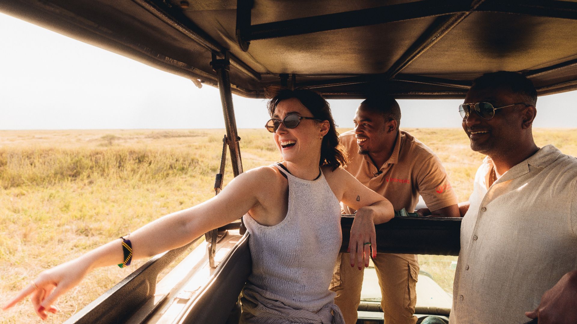 An Intrepid traveller on safari.