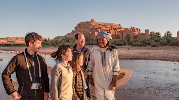 An Intrepid family in Ait Benhaddou, Morocco.