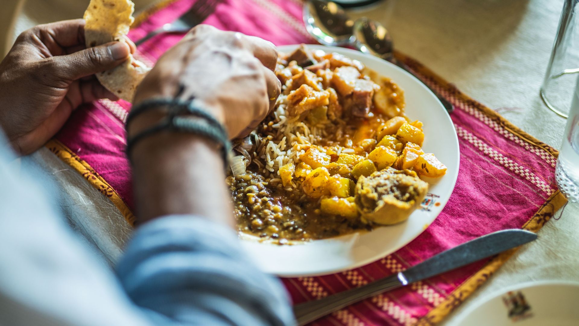 Local food in India.
