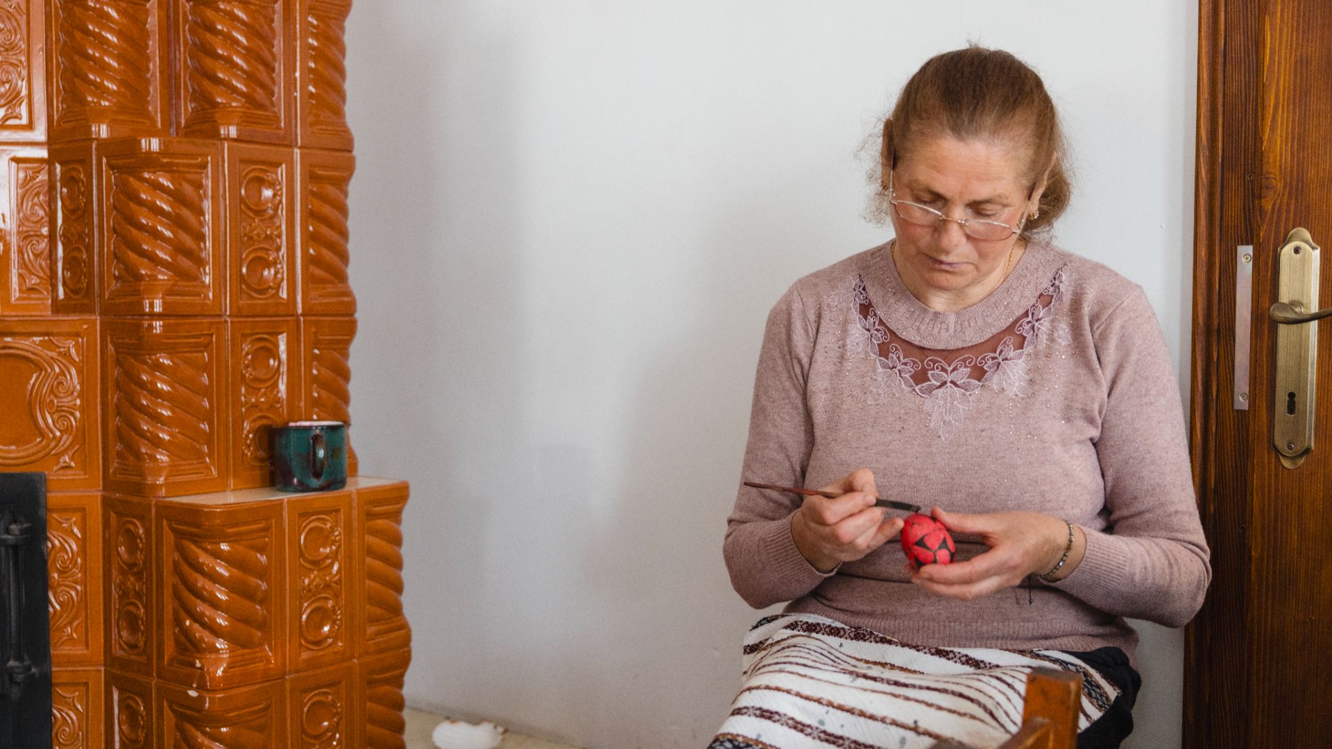 Viorica Semeniuc, one of several local women continuing a 17th-century egg-painting tradition in Romania.
