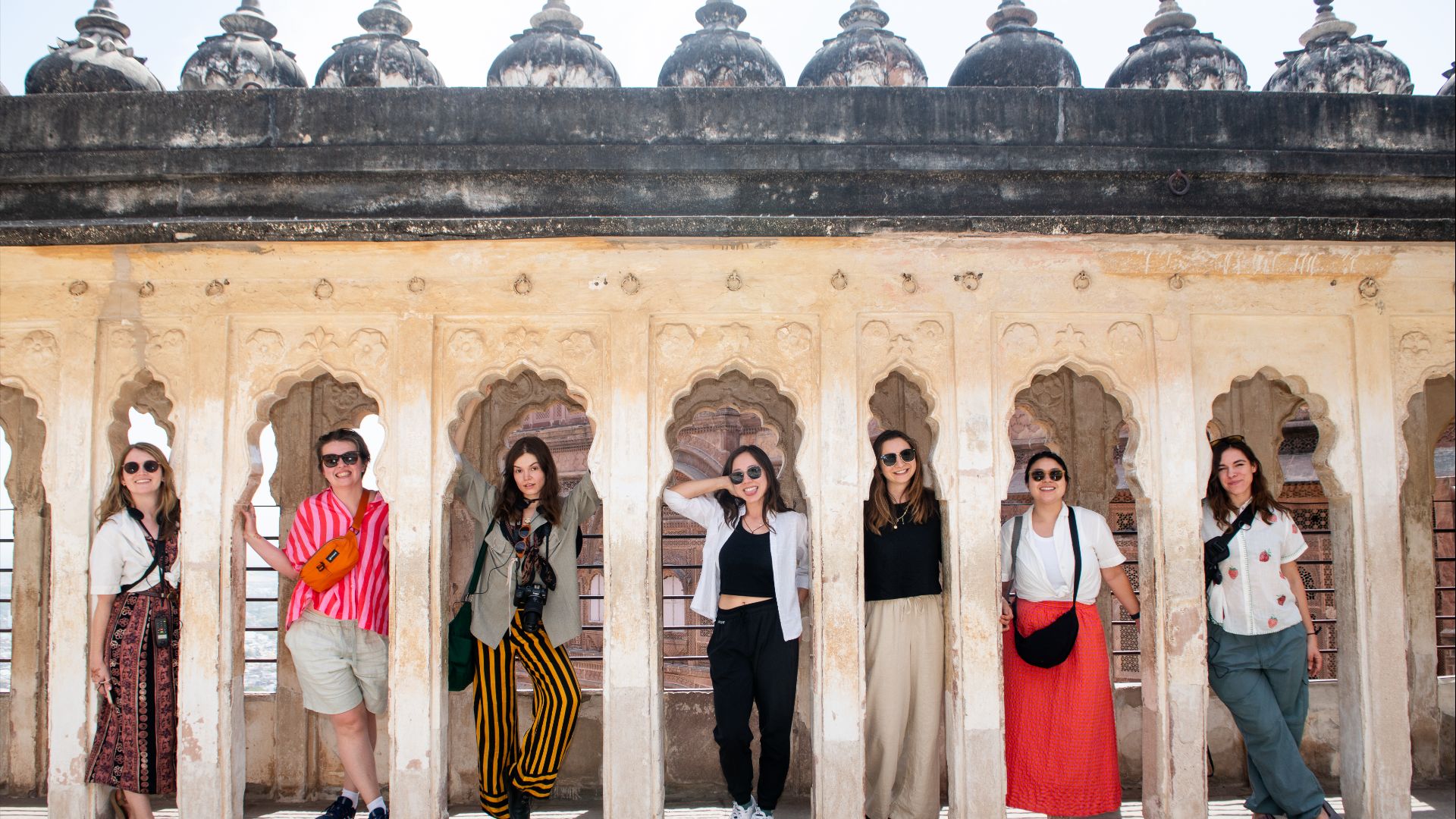 An Intrepid group of solo female travellers in India.