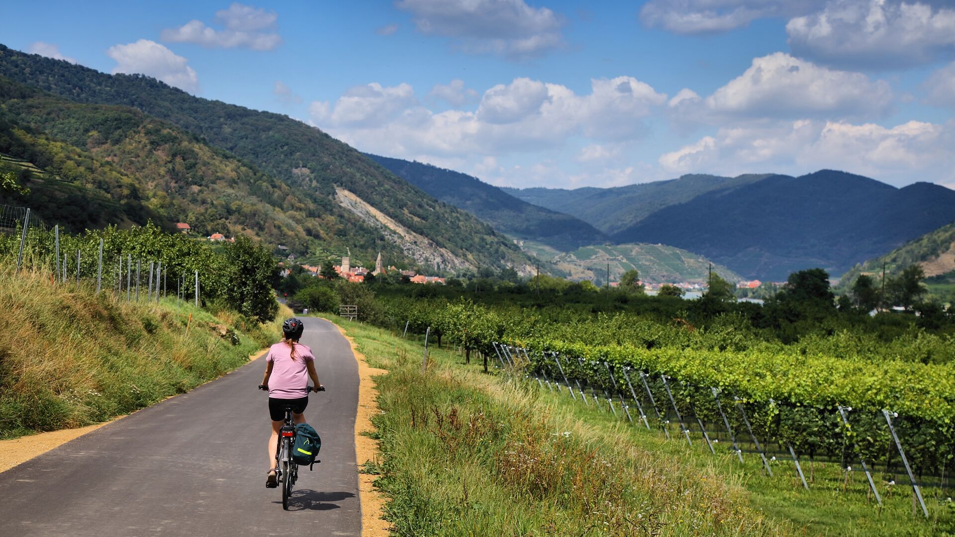 A cyclist on Intrepid's Cycle the Danube small-group trip.