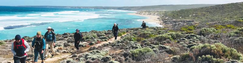 Travellers on Kangaroo Island walking Trail, South Australia