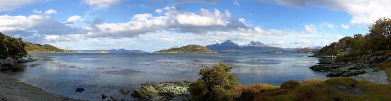 Lapataia Bay viewed from the Coastal Walk in the Tierra del Fuego National Park, Ushuaia, Argentina