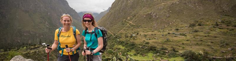 Two women hikers on the Inca Trail, Peru