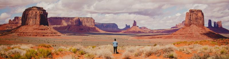 Gorgeous panorama view across Monument Valley