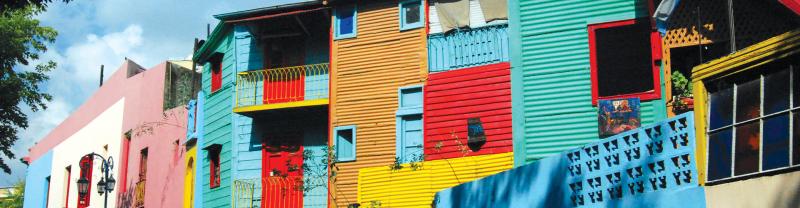 Colorful Caminito street in the La Boca neighborhood of Buenos Aires, Argentina