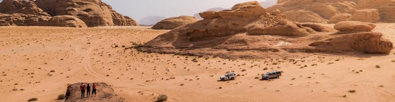 Desert landscape of Wadi Rum in Jordan