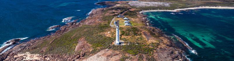 Aerial view of the Cape Leeuwin lighthouse, Margaret River
