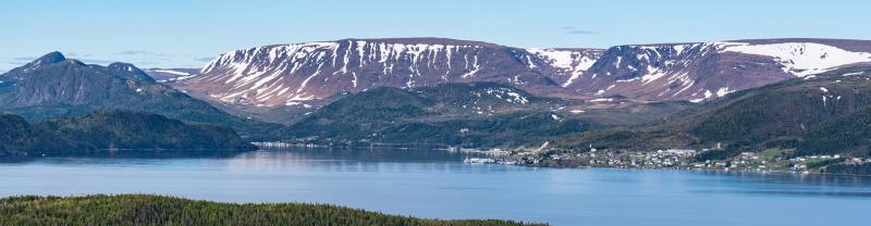 Scenic views of Bonne Bay in Gros Morne National Park, Newfoundland and Labrador 