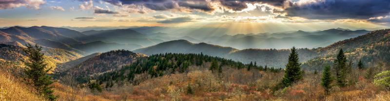 Panorama of the Blue Ridge Mountains, Appalachian Trail