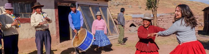 Peru Puno dance with locals