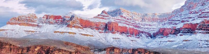 Panorama of Grand Canyon in winter, Arizona, USA