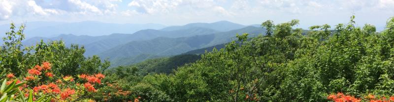 Panorama view over Shining Rock Gap, North Carolina, USA