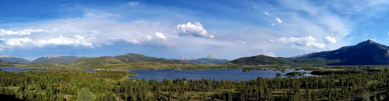 Panorama vista view over Frisco, Colorado, USA