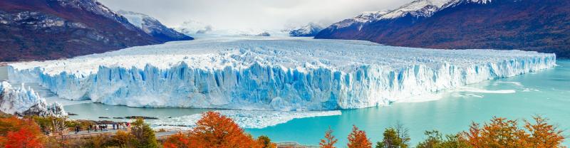Perito Moreno Glacier located in the Los Glaciares National Park in the Patagonia region of Argentina.