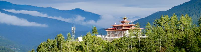 Panorama in valley near Bumthang, Bhutan