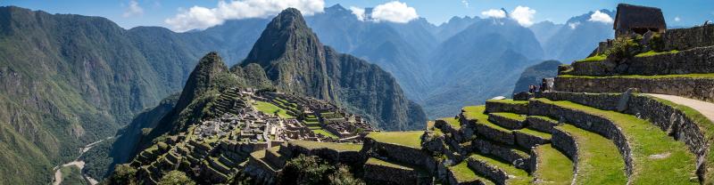 Panoramic view of Machu Picchu and surrounds, Peru 