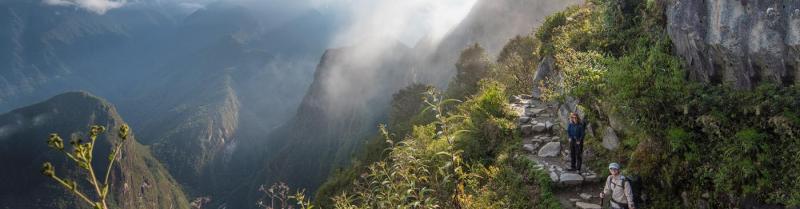 Travellers on the Inca Trail trek in Peru
