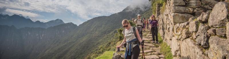 A hiker on the Inca Trail to Machu Picchu