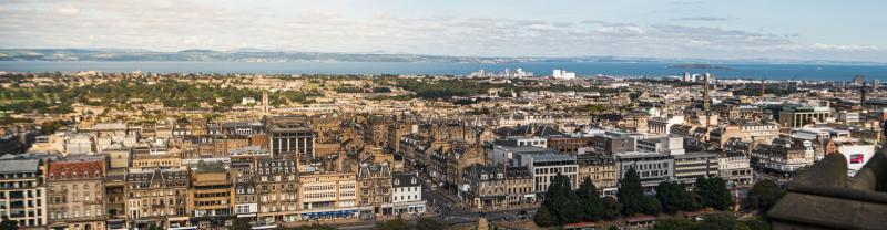 A panoramic view of Edinburgh 