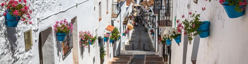 A pretty street in Mijas Pueblo, Spain