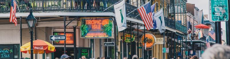 A steamy summer day on Bourbon Street in New Orleans
