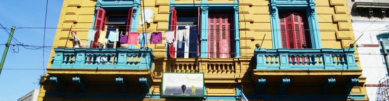 An old, colourful building in Buenos Aires, Argentina