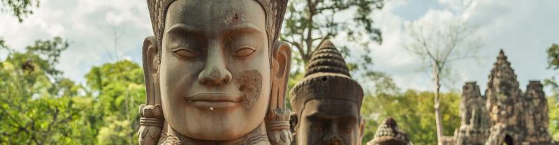 Face sculpture line in Siem Reap, Cambodia