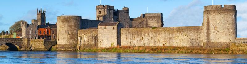 King John Castle in Limerick, Ireland on a beautiful, sunny day 