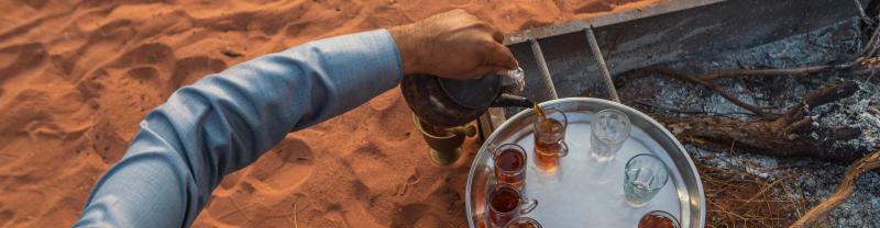 Preparing tea in Wadi Rum