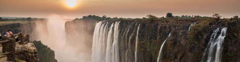 Victoria falls at sunset, Zambia