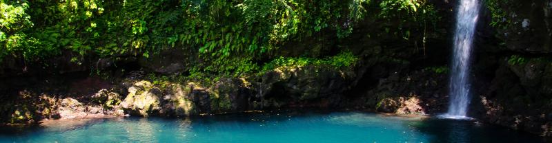 The beautiful Afu Aau waterfall in Samoa
