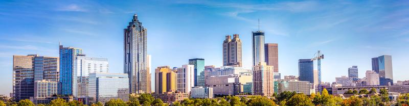 The city skyline in Atlanta, Georgia. 