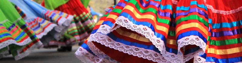 Traditional costumes worn at Cinco de Mayo festivals