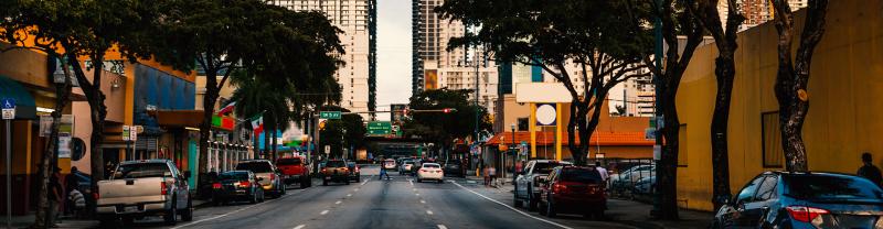 A busy street in Little Havana in Miami