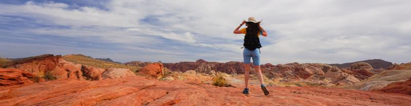 A hiker in the Valley of Fire, Nevada 
