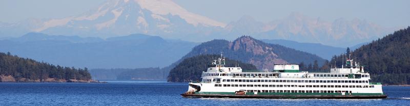 The Washington State Ferry on its way to the San Juan Islands. 