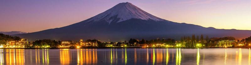 Mount fuiji across water in japan