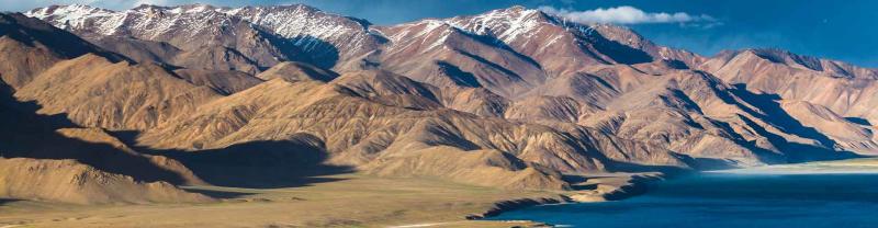 Mountain ranges next to Yashikul Lake in Tajikistan