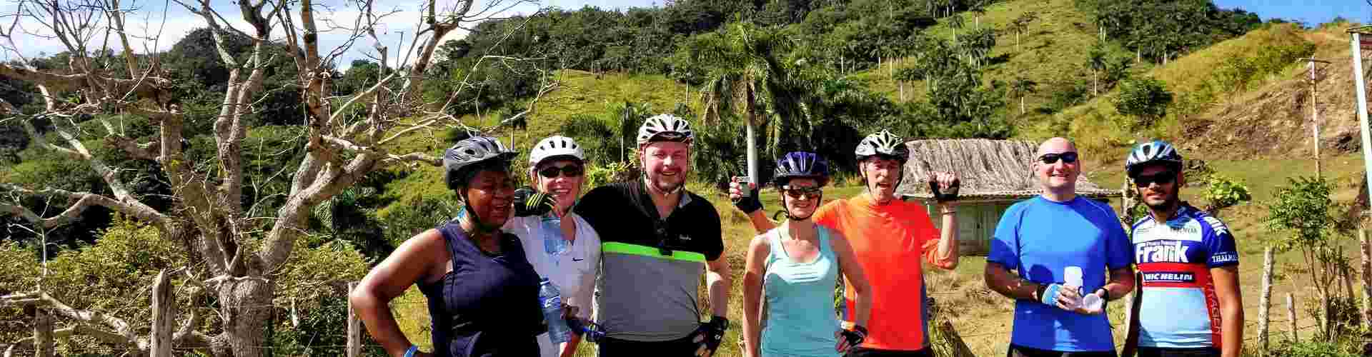 Intrepid travellers on a cycling tour in Central America