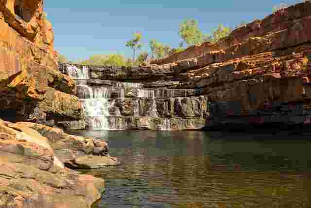 A natural swimming pool and waterfall in the Kimberley 