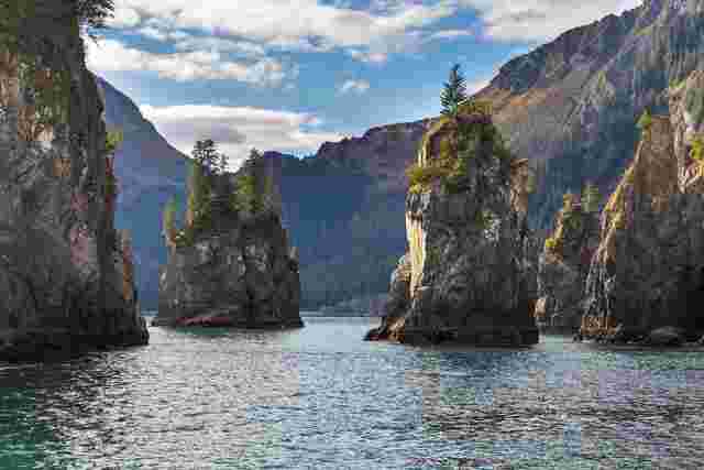 Cliffs in Kenai Fjords National Park in Alaska